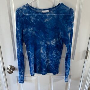 Ten Sixty Sherman Blue and White Tie-Dye Blouse